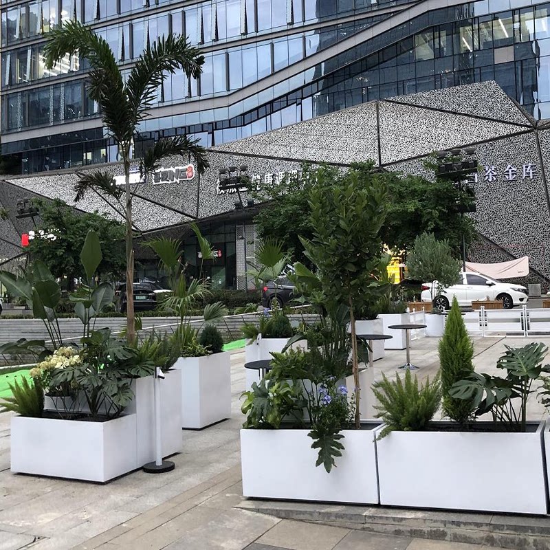 户外花箱镀锌钢板树池景观成品定做花池花槽不锈钢花坛室外大树箱