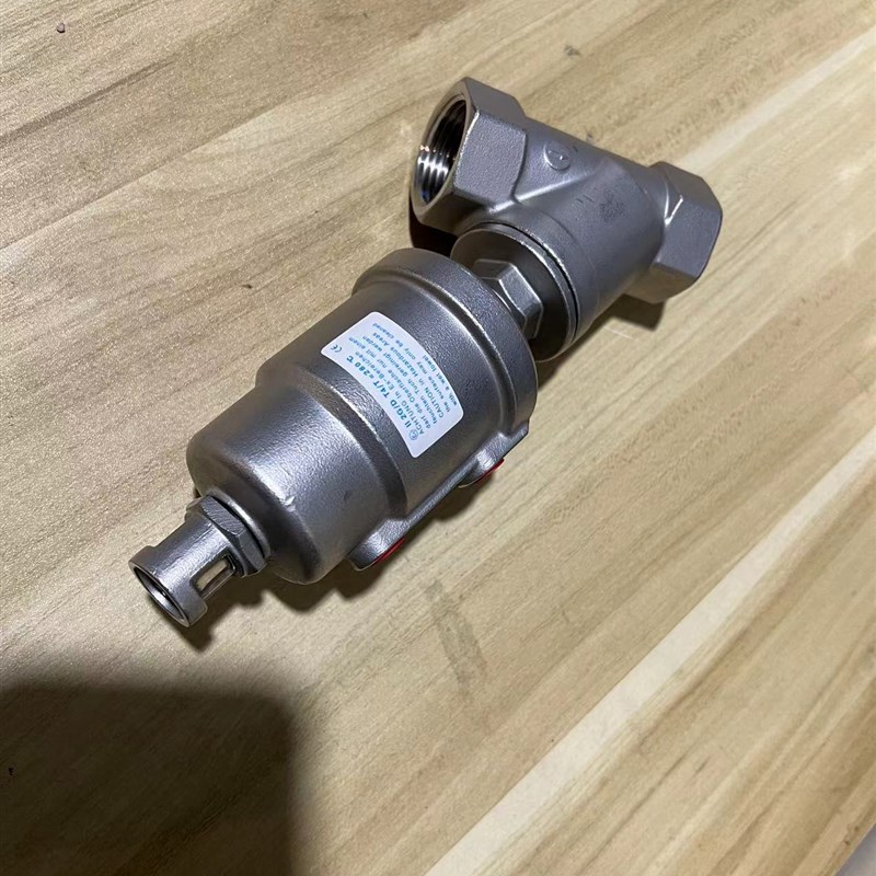 高温280度全不锈钢304加厚气动角座阀DN1F5-50 Y型角阀PN16 CF8M