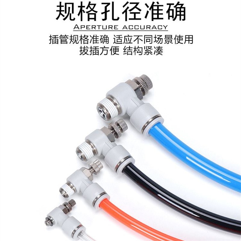 亚德客型气c动可调速阀气缸气管接头asl/psl4 6M5 801 1002 节流