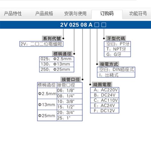 2V025-08二位二通电磁阀2V025-06控制阀一进一出常闭型气阀开关阀