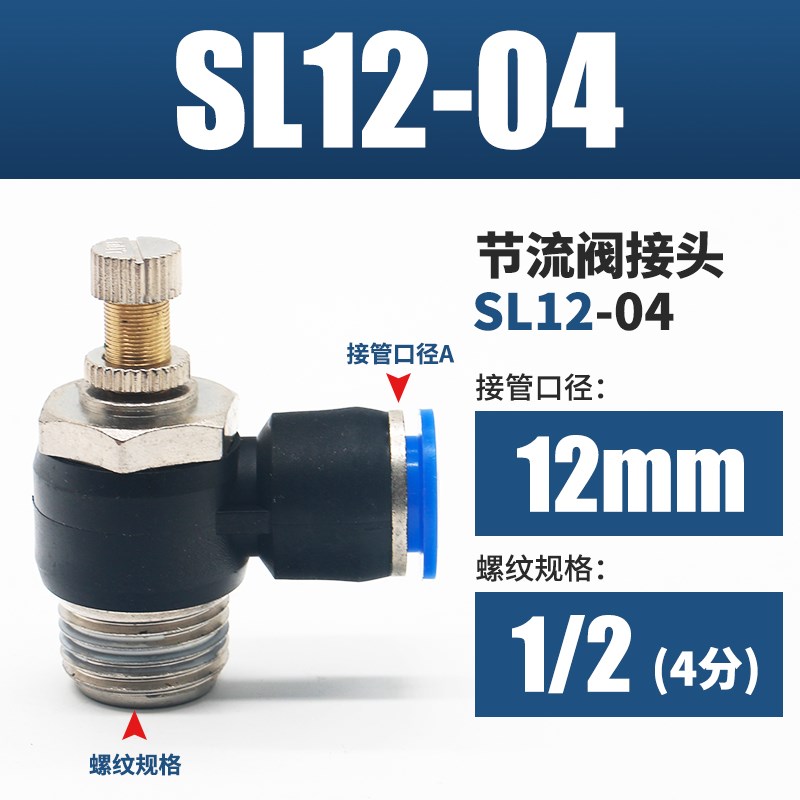 气动气管快速快插气缸调速阀节流阀SL4/6/8/10/12-M5-0T1-02-03-0