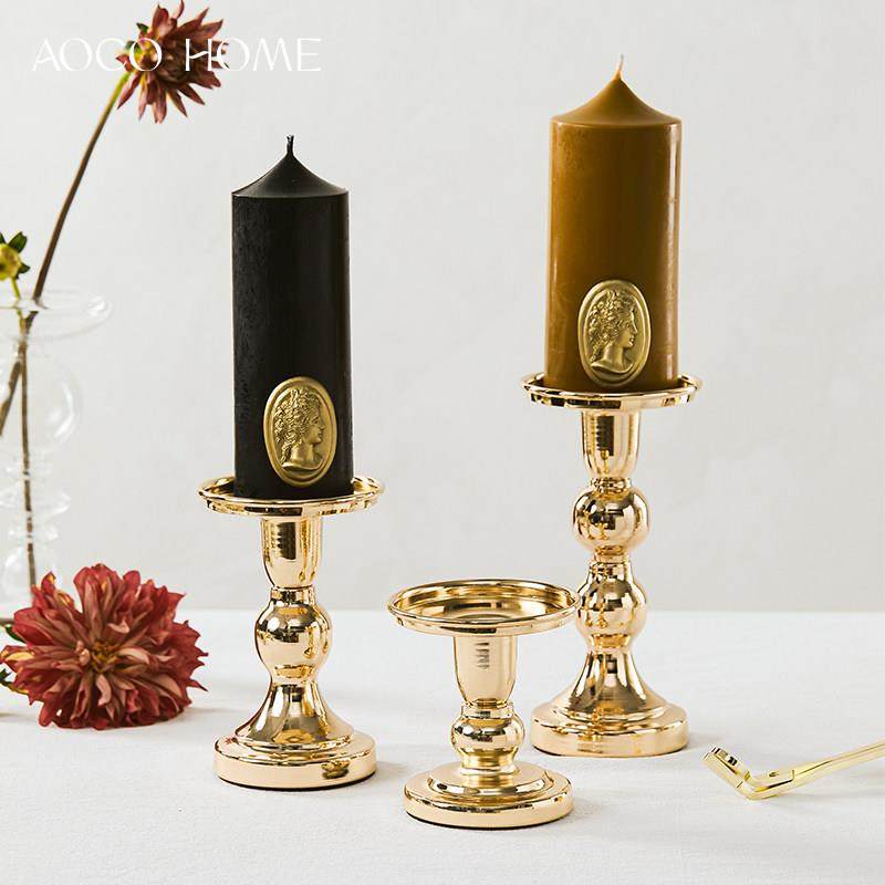 欧式金属铁艺蜡烛烛台轻奢金色托台家居浪漫摆件装饰品宽口两用款,家居饰品,烛台,淘宝优惠券,粉丝福利购,淘宝优惠卷