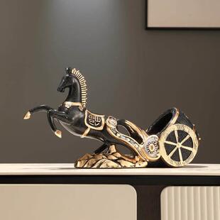 新中式马酒架摆件创意客厅装饰酒柜玄关工艺品红酒托马到成功