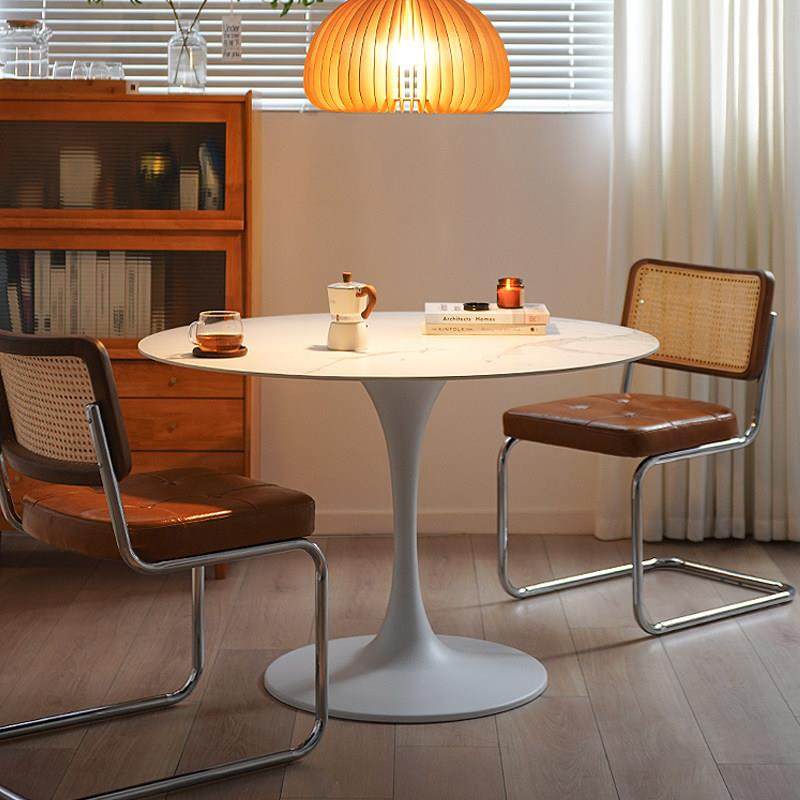 北欧郁金香岩板圆桌家用小户型吃饭桌现代简约圆形桌子餐桌椅组合,住宅家具,岩板餐桌,淘宝优惠券,粉丝福利购,淘宝优惠卷