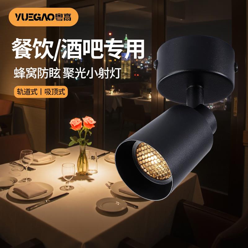 餐饮火锅店led一束光迷你轨道灯防眩光明装射灯酒吧餐厅餐桌氛围