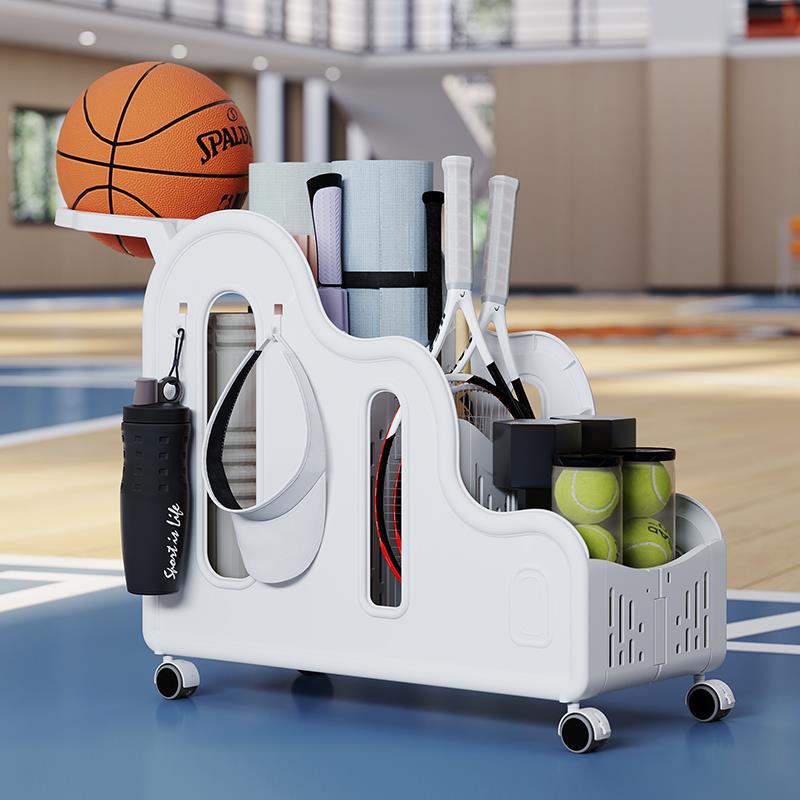 家用健身工具用品运动器材收纳层架多功能置物室内瑜珈垫收纳筐推