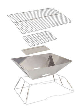 Selpa户外加厚不锈钢烧烤炉便携式多功能折叠烧烤架野餐烤肉炭炉