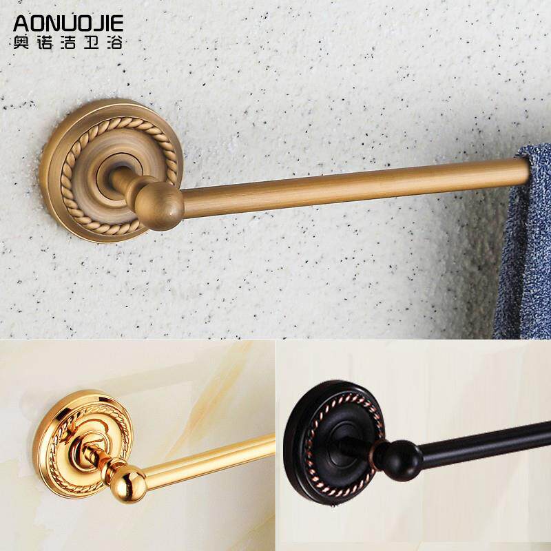 全铜仿古毛巾杆/毛巾挂加长卫生间欧式单杆毛巾架浴室挂件40CM