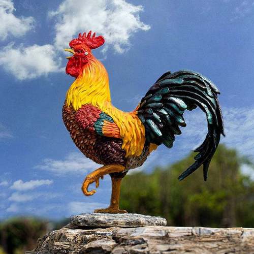公鸡摆件仿真母鸡工艺品花园假鸡动物模型庭院草坪生肖大公鸡装饰