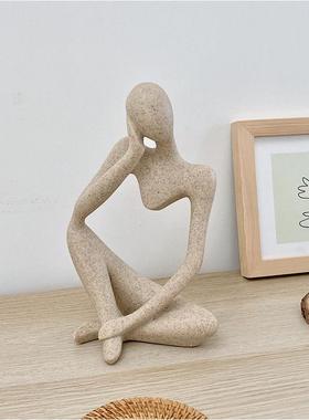 ins风小众抽象人物思考者艺术摆件客厅家居装饰创意现代简约饰品