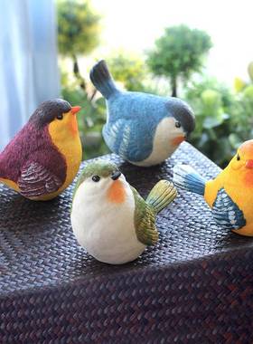 创意户外花园园艺庭院阳台家居摆设酒柜装饰品树脂仿真小鸟摆件