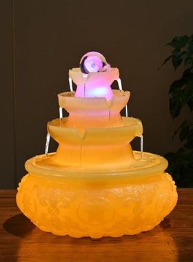 招财流水摆件桌面风水轮循环水办公室茶室柜台流水生财小型风水球