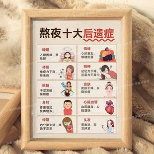 熬夜的代价自律规则相框客厅书房直播办公室桌面装饰画框礼物摆件