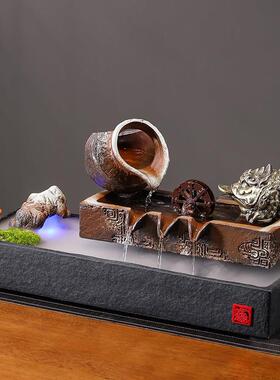 风水轮流水陶罐生招财金蝉貔貅客厅玄关办公室茶桌面开业乔迁礼品