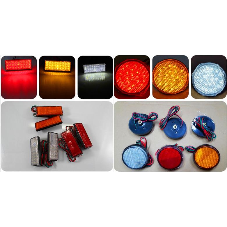 摩托车电动车踏板跨骑复古改装LED反光片转向灯刹车灯尾灯行车灯