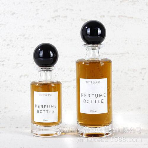新款030香ML玻璃香水50ML10MLXB261圆盖球按压卡口透明水子分装