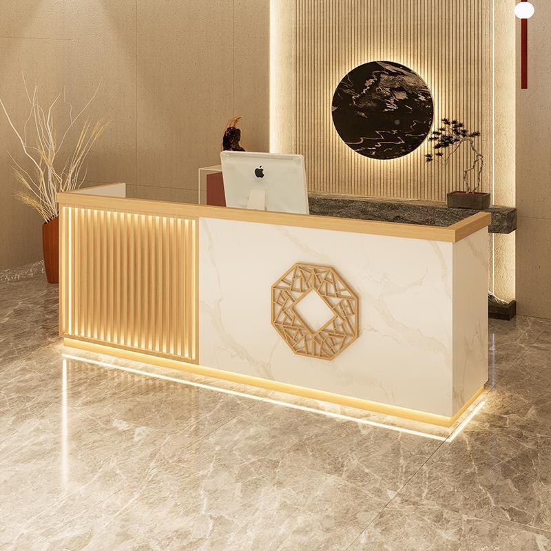 生新式吧台收银台餐厅茶楼饭中店采耳浴养馆足店铺前台接待台柜台