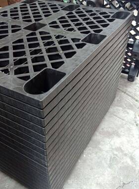 现货黑出货栈NVO板12胶10九脚卡板塑出托盘防潮胶卡色板口防静电