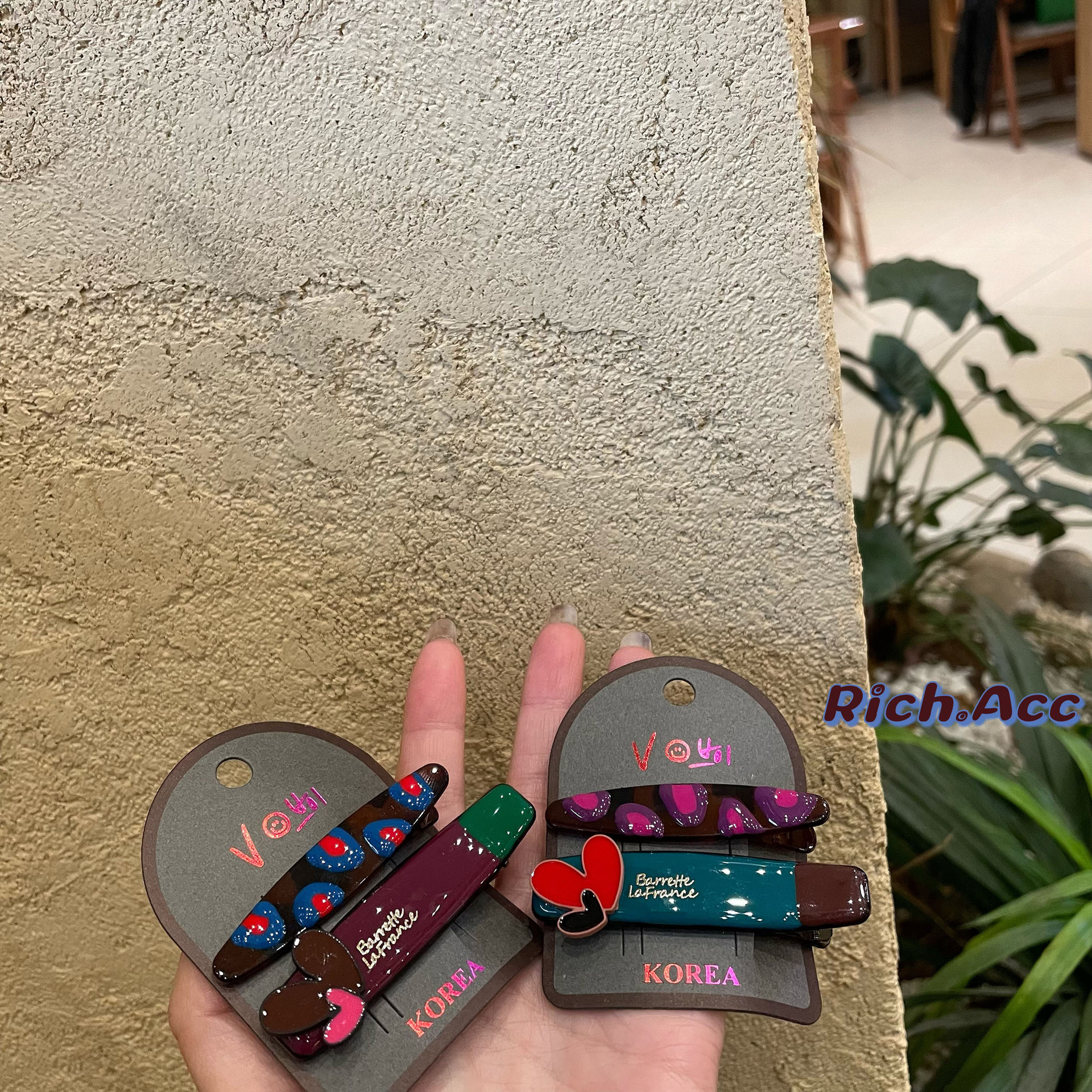 【实拍】韩版东大门新款爱心AB款发夹刘海夹甜美滴油前额碎发夹