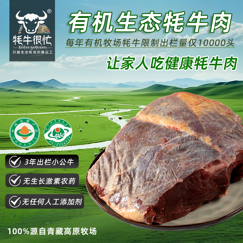 新鲜牦牛肉牛腿肉4斤纯瘦青海青藏特产天祝白耗清真生鲜散养牛臀