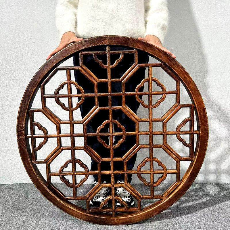 东阳木雕彷古门窗实木窗户圆形花窗中式装修挂件灯罩隔断花格吊顶,家居饰品,木雕,淘宝优惠券,粉丝福利购,淘宝优惠卷