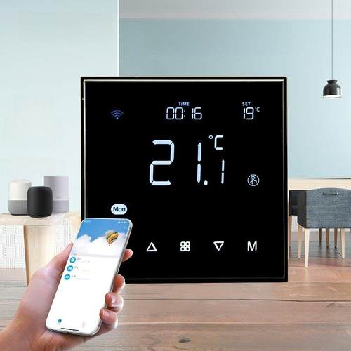 电加热玻璃触摸屏人体传感器手机控制黑色典雅优家6625温控器套装