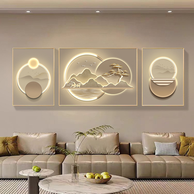 源头工厂客厅轻奢麋鹿三联装饰画