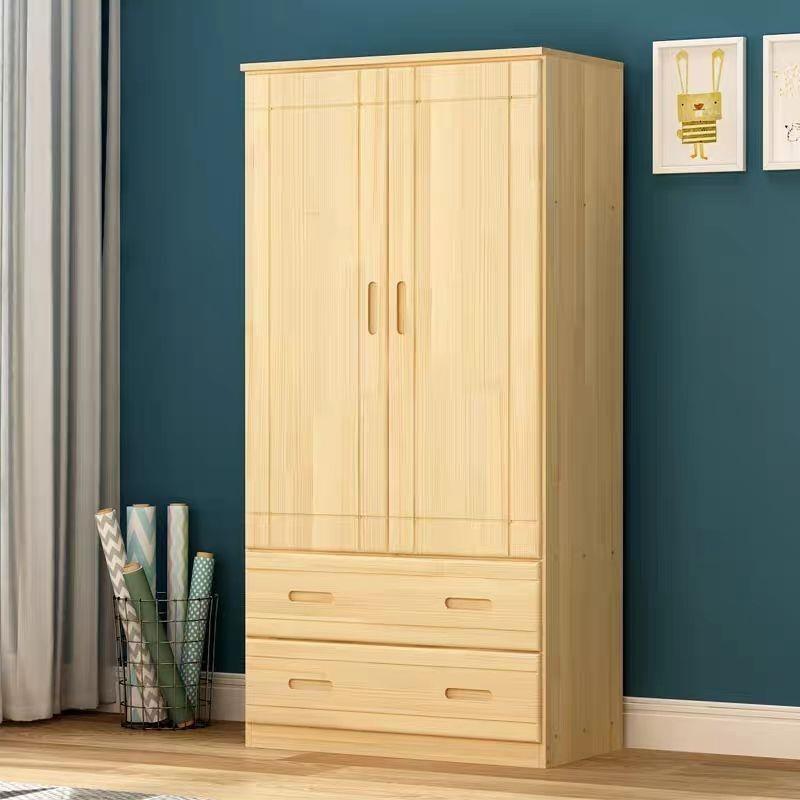 衣柜实木简易出租屋经济型二门环保儿童储物柜衣柜家用卧室现货