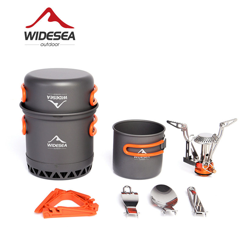 Widesea野营炊具组合套锅户外气炉便携式徒步登山轻量多功能