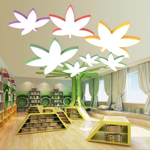 枫叶创意个性艺术护眼吸顶灯LED过道阳台卡通全光谱幼儿园吊灯