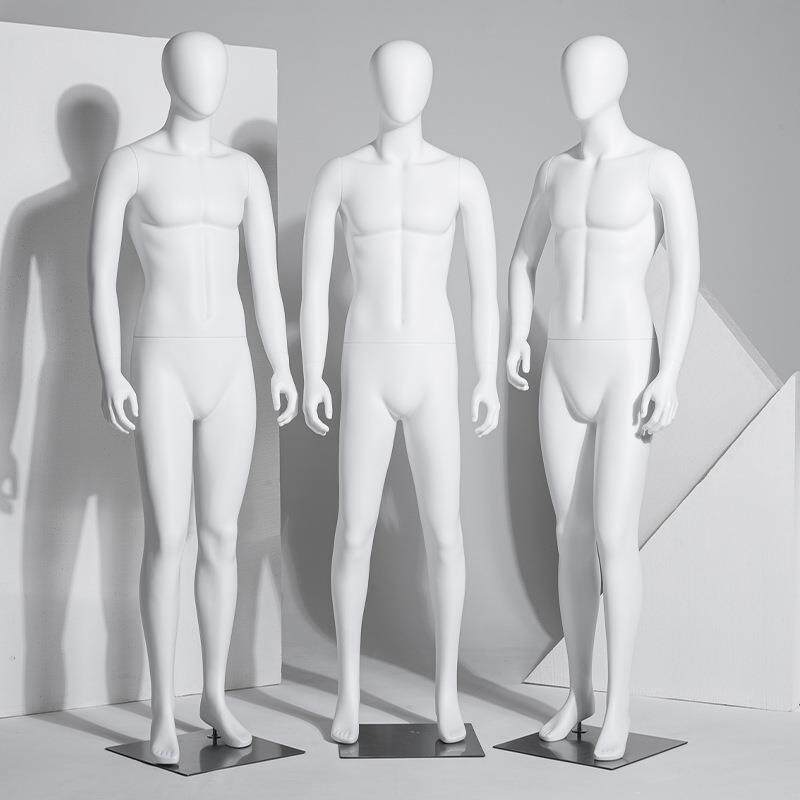 高档哑白男模特道具全身展示架男装服装店橱窗假人仿真拍照模特架