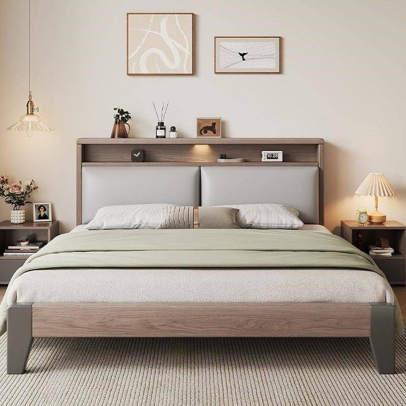 实木床全实木现代简约家用单人床双人床多空间储物经济适用型床架