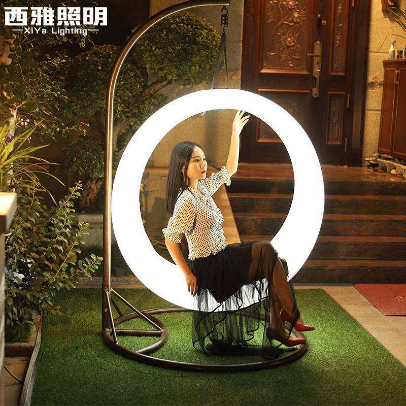 网红发光秋千灯户外庭院装饰月亮灯营地打卡月牙吊椅摇摇椅氛围灯,基础建材,脚轮/万向轮,淘宝优惠券,粉丝福利购,淘宝优惠卷