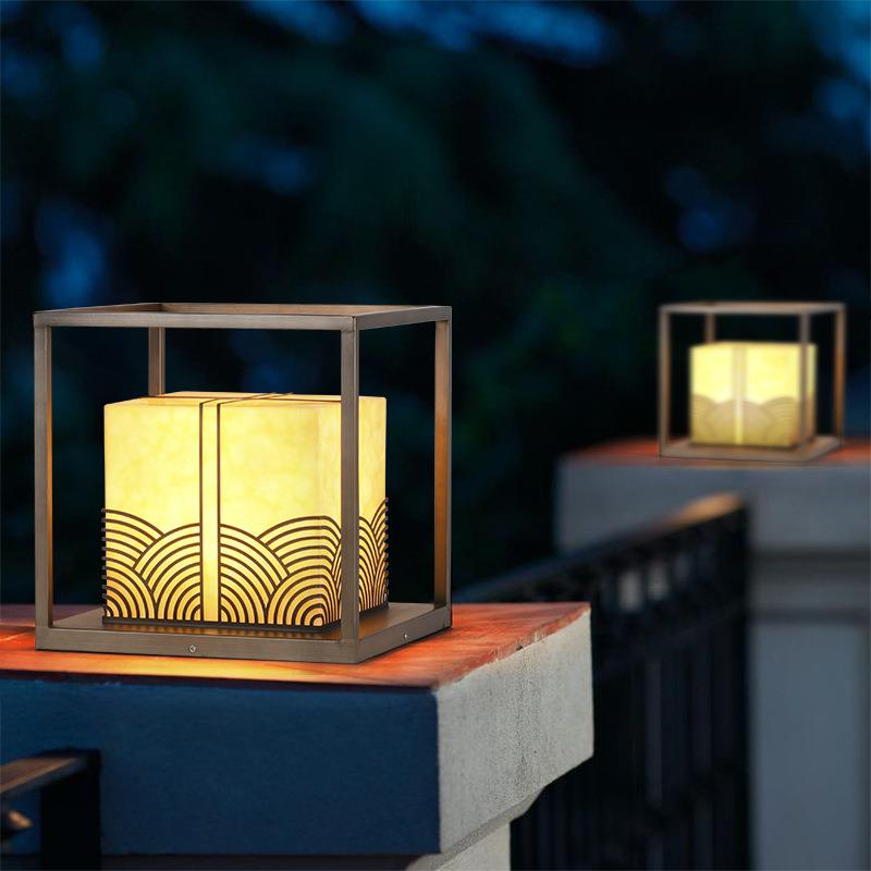 柱头灯小区大门柱子灯户外防水别墅庭院门柱灯接电款中式围墙灯