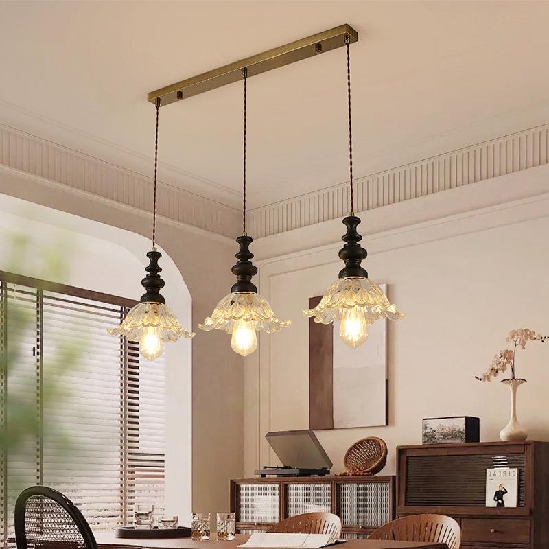 美式复古单头吊灯法式中古风实木阳台玄关灯卧室床头吧台餐厅吊灯