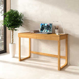 非晚北美白橡木书桌全实木电脑桌书房学习桌简约写字桌原木办公桌