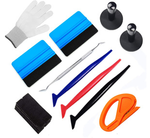 16件套窗户着色膜安装工具套件乙烯基包裹应用套件包括毛毡吸水扒