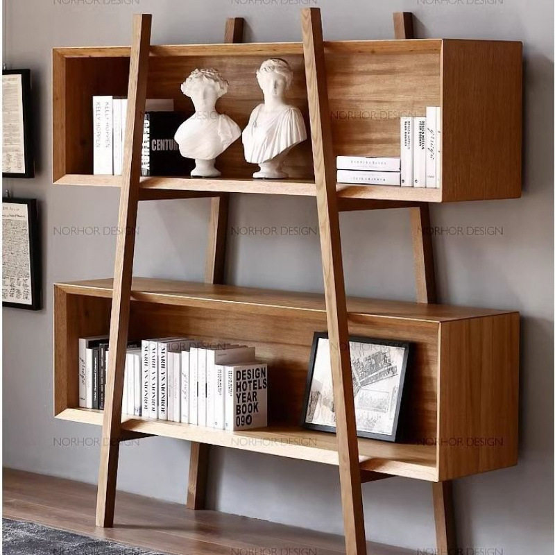 北欧纯实木书柜书房书架创意展示架收纳柜多功能组合书架简约现代
