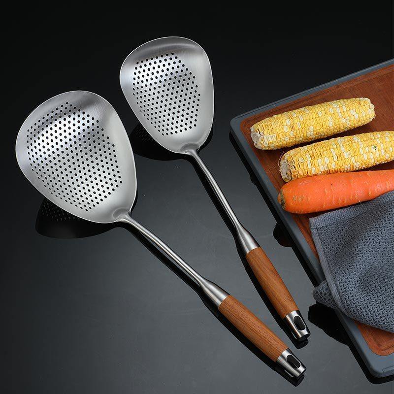 304不锈钢花椒漏勺花梨木柄捞勺家用厨房捞面勺油炸沥水大漏勺子,电子元器件市场,电线扎带/束线带,淘宝优惠券,粉丝福利购,淘宝优惠卷