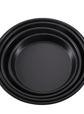 深灰色多尺寸碳钢披萨烤盘家用蛋糕烘焙模具芝士面包不沾圆形烤盘