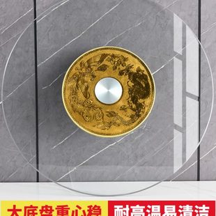 厂促餐桌转盘圆桌钢化玻璃家用旋转圆盘底座饭店转台圆形吃饭桌新