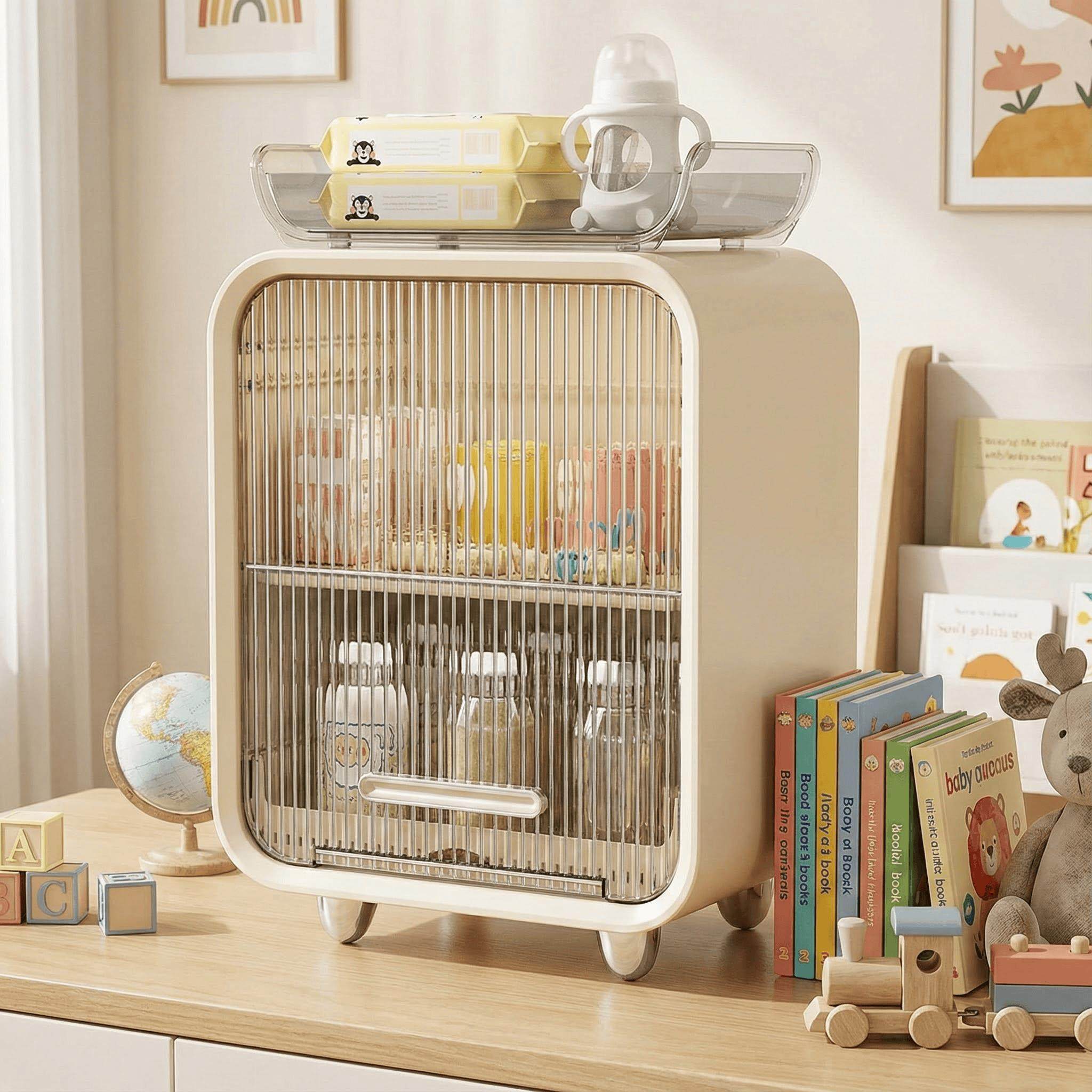 奶瓶收纳架婴儿桌上卧室家用沥水架宝宝餐具多功能杯子防尘置物柜,收纳整理,收纳柜,淘宝优惠券,粉丝福利购,淘宝优惠卷