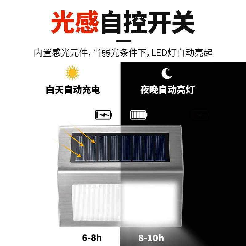 太阳能户外庭院灯家用防水台阶灯阳台花园布置露台围墙栅栏装饰灯