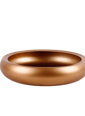 新中式仿古金圆形花盆仿真苔藓花器容器装饰铁艺收纳托盘轻奢摆件