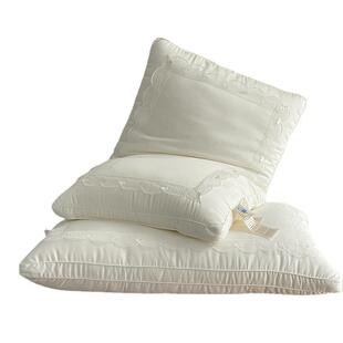 山茶小姐大豆纤维枕芯花边ins侘寂风枕头全棉混纺木本双边立体枕