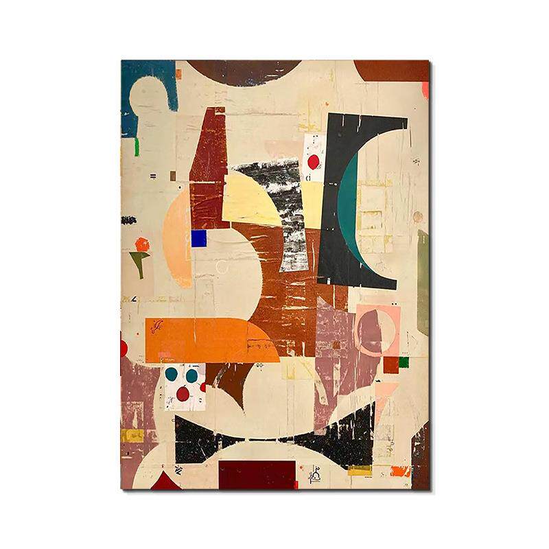 手绘油画立体肌理色块客厅沙发壁画侘寂风抽象玄关装饰画餐厅挂画