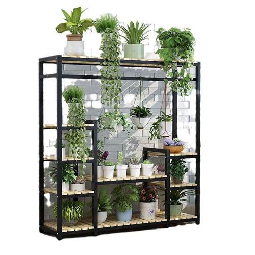 花架置物架客厅落地多层实木花盆架阳台多肉绿萝架简约现代花卉架