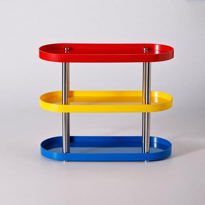 北欧风椭圆小物件置物架办公室桌面多层收纳架子三层杯子置物架