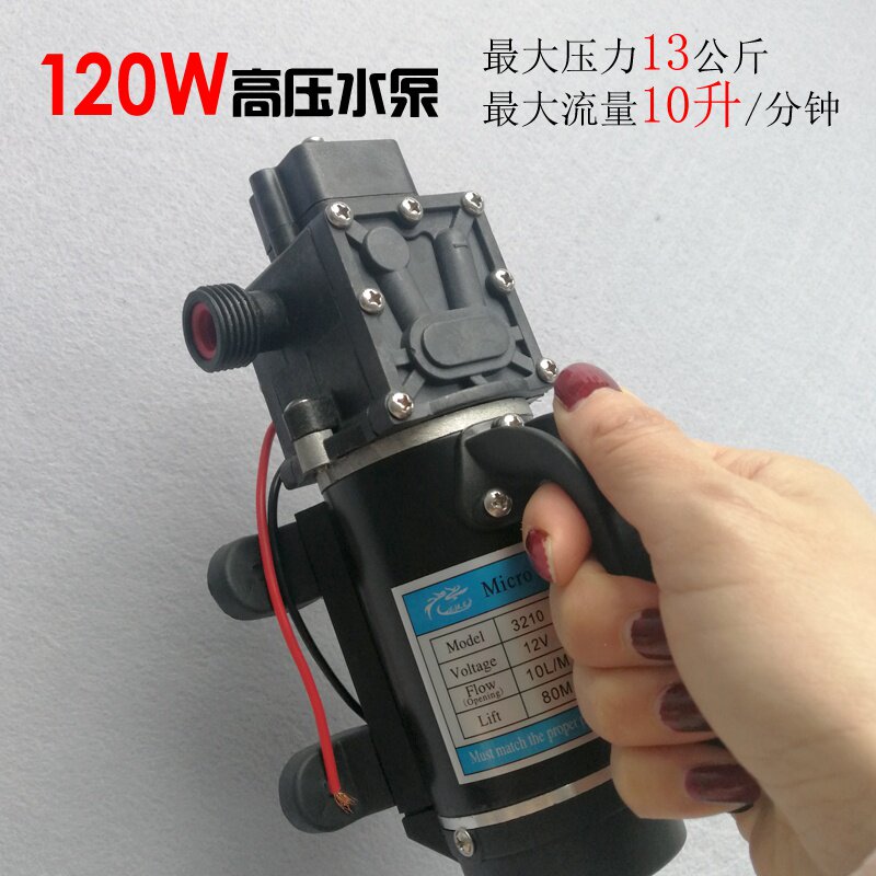 速发专业12V24V120W电车隔膜泵大流量大压力直流水泵农用喷雾洗动