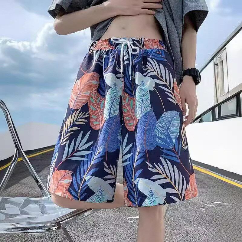 速发夏威夷休闲短裤男港风宽松情搭花裤假沙滩度衩百搭潮流百侣五
